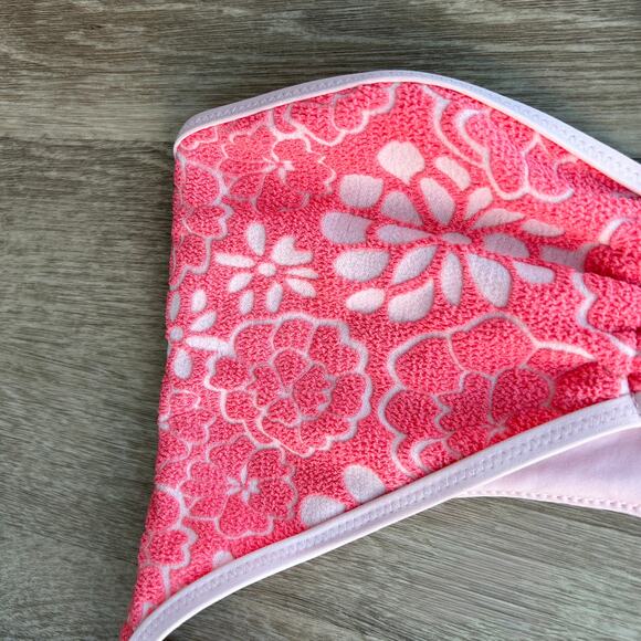 Urban Outfitters Out From Under Blossom Terry Cloth One Piece Swimsuit Pink - Picture 8 of 15